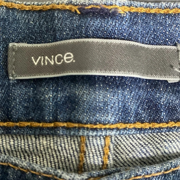 Vince Girl's Blue Medium Wash Mid Rise Straight Leg Denim Jeans Size 14 - Picture 7 of 9